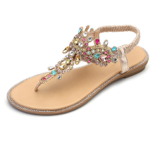 2020 summer explosions sandals diamond beach Thong outdoor sandals round toe flat shoes casual large size sandals spot wholesale